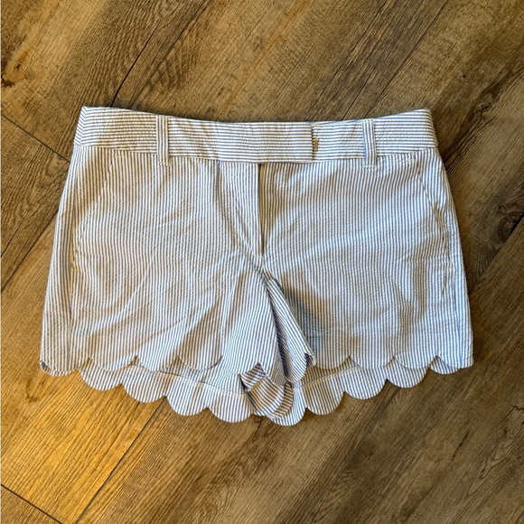 J. Crew Light Blue Striped Scalloped Shorts - Picture 4 of 5